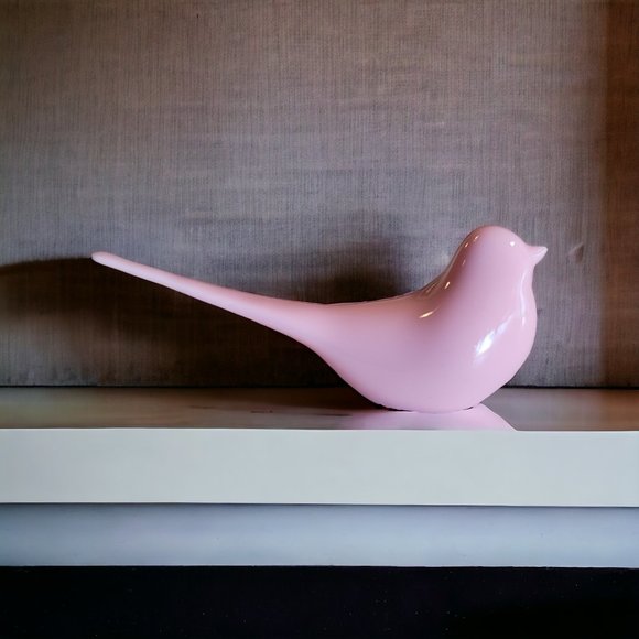 Mid Century Modern Modwing Bird Figurine 3d Resin Eames 60s PINK Medium - Picture 2 of 4